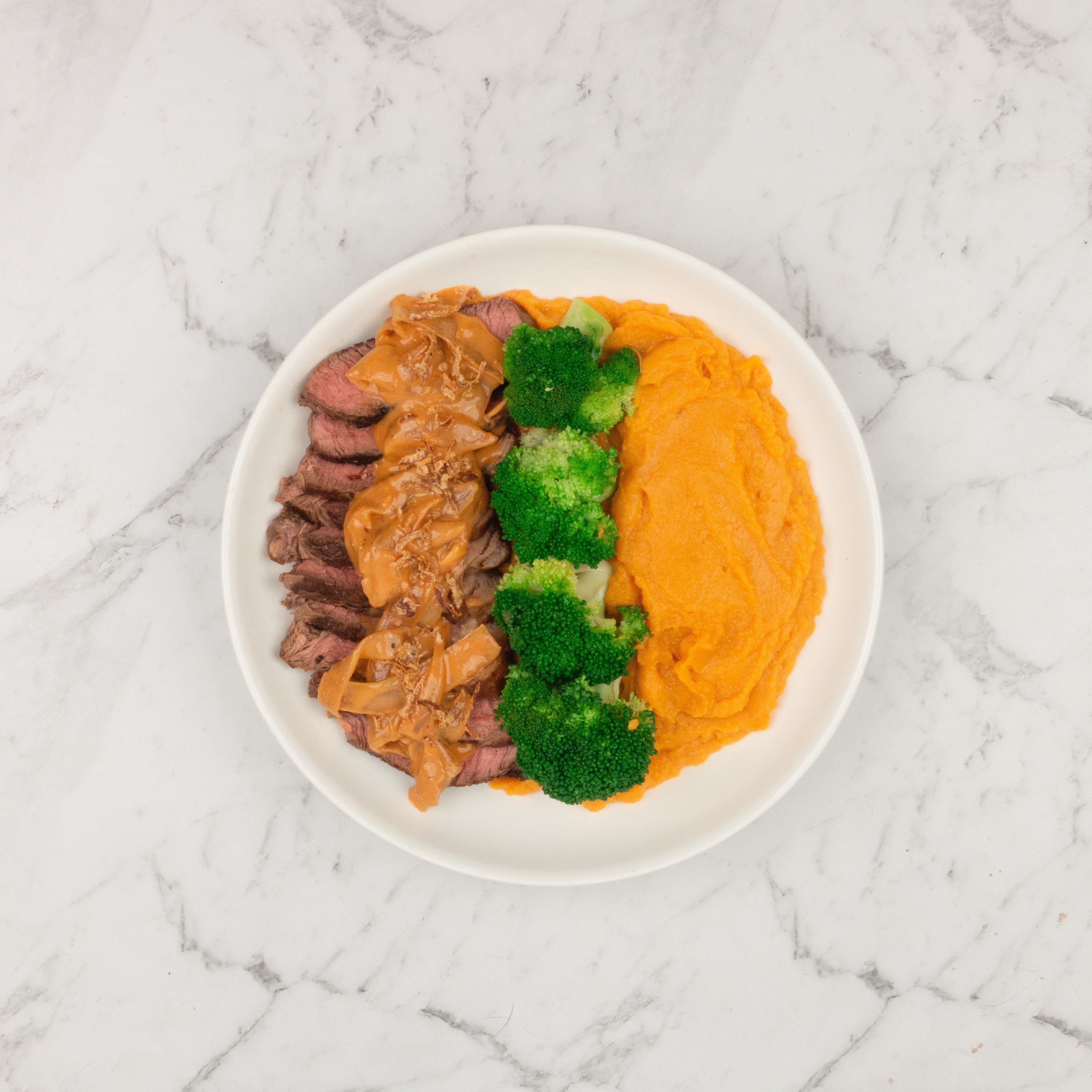 Steak with Caramelised Onion Sauce