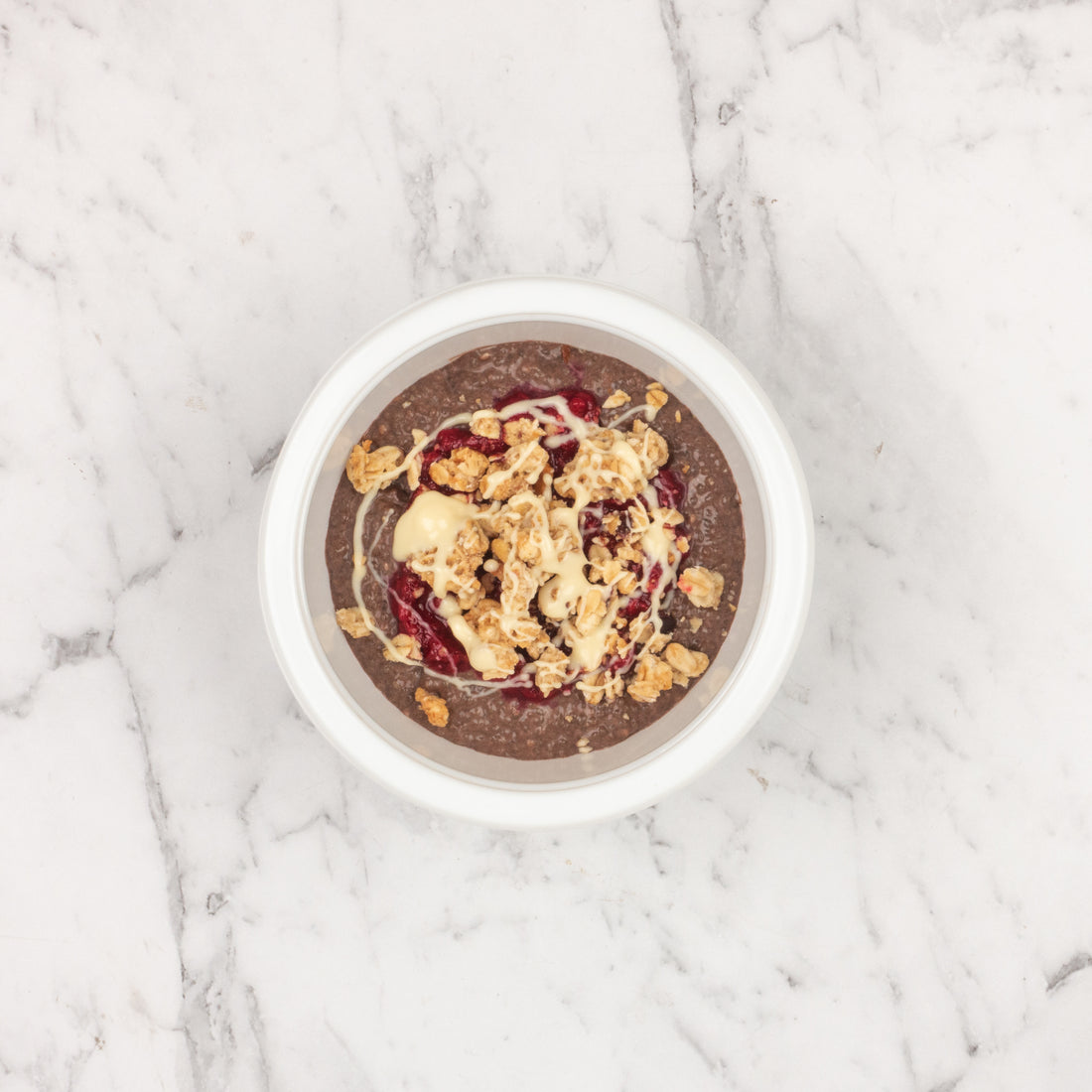 Double Choc Raspberry Chia Pudding