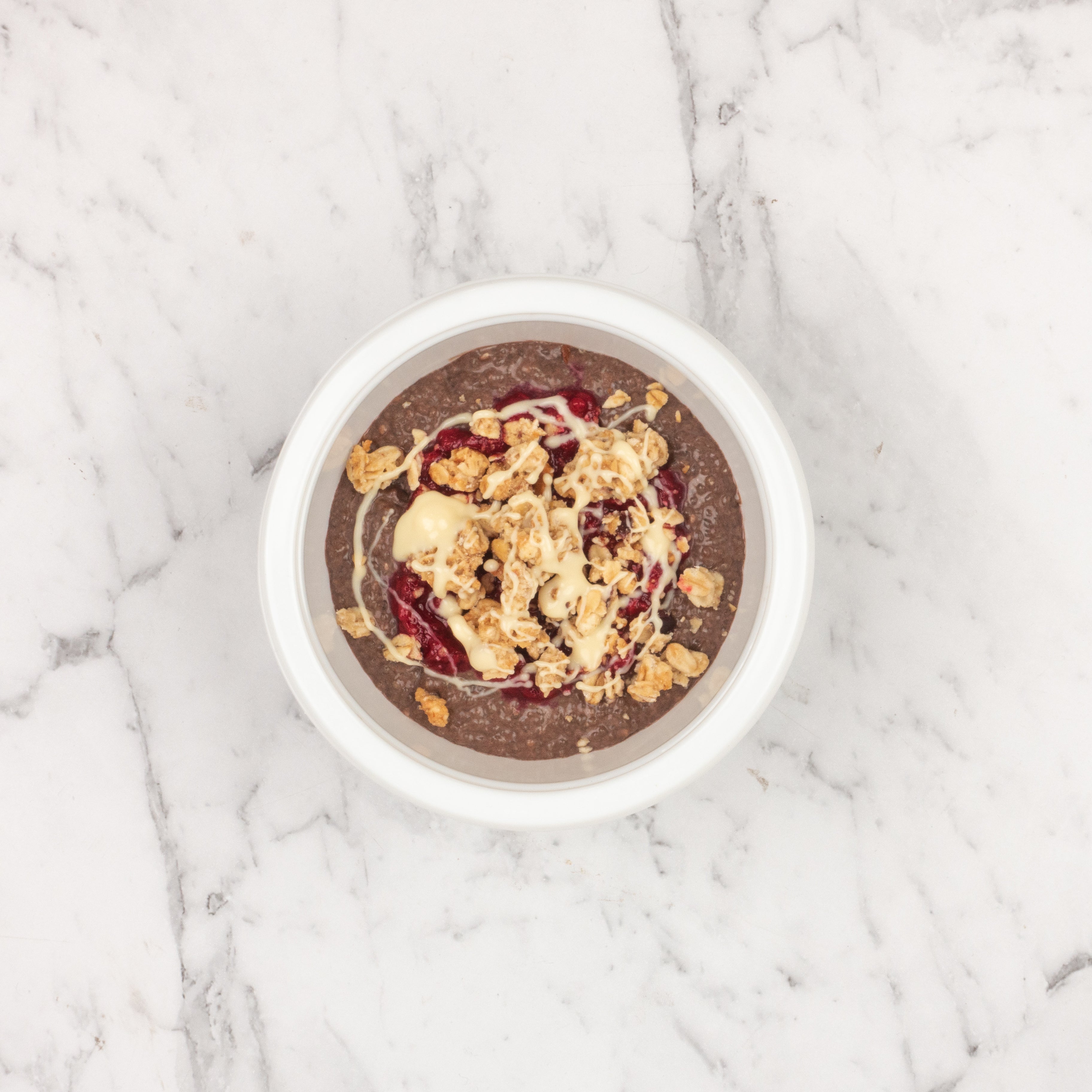 Double Choc Raspberry Chia Pudding