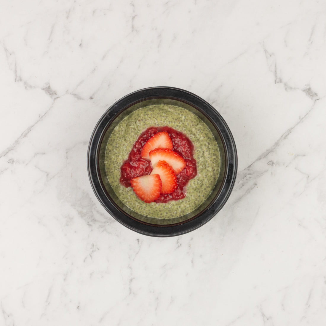 Strawberry Matcha Chia Pudding