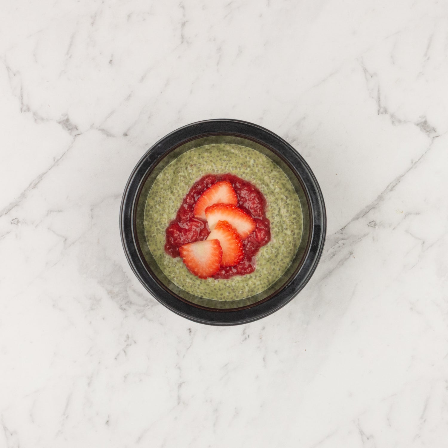 Strawberry Matcha Chia Pudding