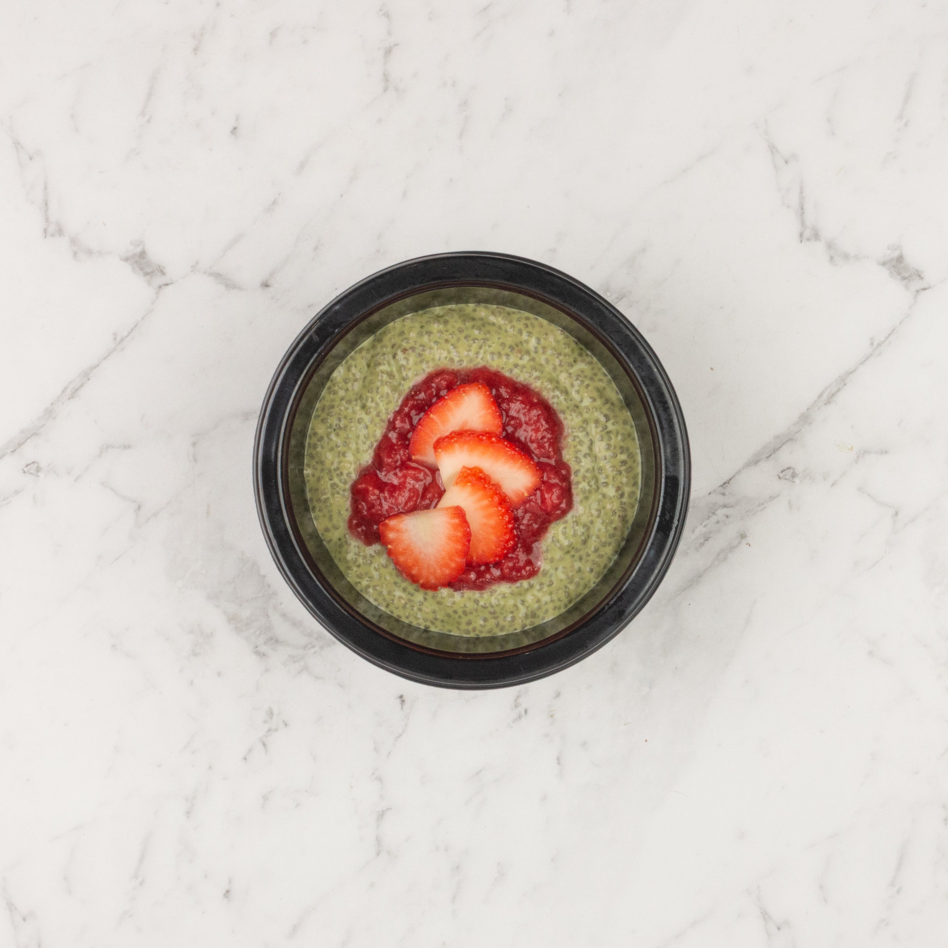 Strawberry Matcha Chia Pudding