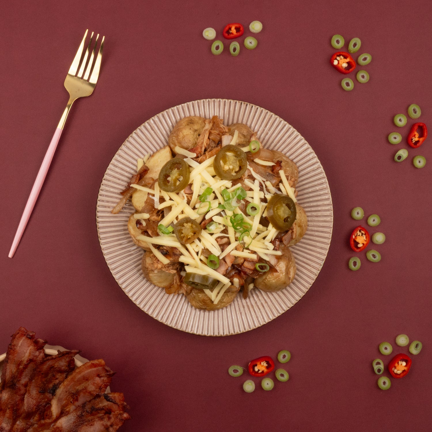 BBQ Chicken Loaded potatoes