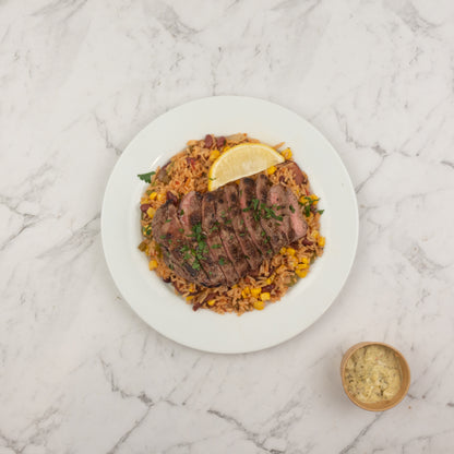 Cajun Steak and Dirty Rice